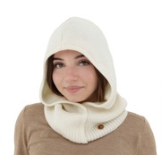 Kominiarka jesienna, zimowa, damska, kremowa, wełna merino