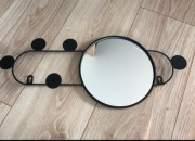 Metalowy czarny wieszak z lustrem