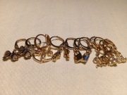 Kolczyki damskie 6 par kolor złoty