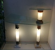 Regał marmurowy podświetlany ze szkłem 