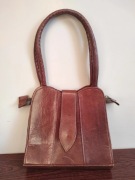 Skórzana torebka vintage retro klasyk | naturalna skóra old money style