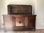 Kredens dębowy dwuczęściowy antyk 