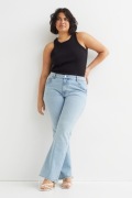 Spodnie jeansy H&M dzwony jasny niebieski plus size XXL 5XL 50 curvy