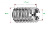 Tulejka gwintowana, redukcja M10 na M8 INOX 12mm-10SZT