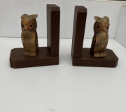 podpórki do książek rzeźby sowy mądrości drewniane