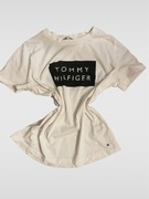 Koszulka T-shirt biała czarne logo Tommy Hilfiger