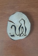 Podkładka / podstawka drewniana pod kubek - kot / kotek | handmade
