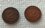 Niemcy -2 fenigi 1923 D i 2 fenigi 1936 E komplet  2 szt