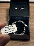 Bransoletka męska - pancerka srebro rodowane