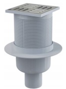 Kratka ściekowa 105x105 z odpływem dolnym fi 50mm i mokrym syfonem