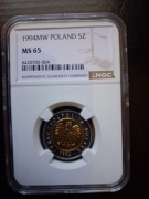 Moneta 5 Złotych 1994 NGC MS 65