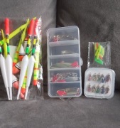 Zestaw na ryby spławiki muchy blachy 