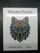 Puzzle drewniane dla dorosłych rozmiar L 167 elementów - Wilk , na prezent 