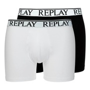 REPLAY Retros bokserki męskie białe czarne 2pak M