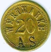 ŚLĄSK - WERTMARKE 20 AS mos 22,3 mm - śliczny stan