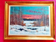 Stary obraz na płótnie FINN DANNERFJORD  .