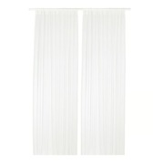 Firanki 2 szt. IKEA, biały/na tunelu, + kółka z haczykami 10 szt., białe 