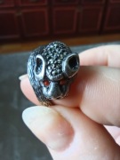 Pierścionek z markazytami głowa gryfa srebro 925 rozm. 11