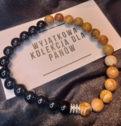 Bransoletka z turmalinem i jaspisem obrazkowym