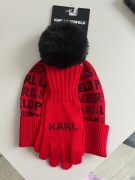 Komplet Karl Lagerfeld rękawiczki i czapka