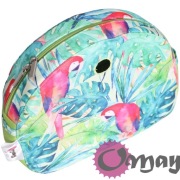 Limonkowy organizer do Obag MOON LIGHT papugi róż turkus 2 kieszenie OMAY