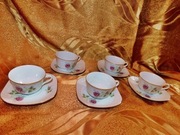 Porcelana Wawel serwis kawa, zestaw 10 części PRL