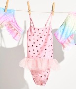 Nowy strój kąpielowy falbanka serduszka rozm 98/104 cm