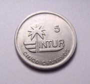 Kuba Turystyczna 5 centavos 1989 PIĘKNA!