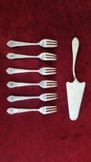Komplet posrebrzanych widelczyków do ciasta Hefra (wzór romański) + prezent