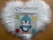 Dekoracja naklejka żelowa na okno pingwin Bałwan