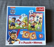 Puzzle Trefl 2 w 1: puzzle 30, puzzle 48 i gra memory Psi Patrol 3+