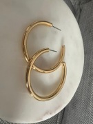 Kolczyki pozłacane koła ZARA 4 cm złote vintage