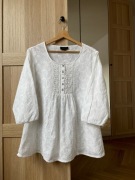 Biała bluzka z haftem, haftowana, rozmiar M/L/XL, 100 % bawełna