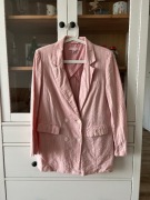 Marynarka lniana żakiet z lnu różowy różowa pastelowa