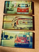 Mozaika szklana prostokąty 4,5x9,8cm nadruk na szkle STARE SAMOCHODY