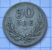 01341 Szwecja 50 ore 1914 srebro rzadka 