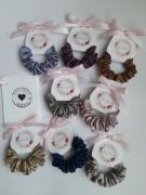 8 gumek do włosów MINI kolorowe 100% jedwab naturalny mulberry 