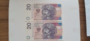 2 x 20 zlotych 2016 UNC seria BZ ,dwa kolejne numery.