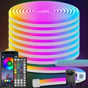 TAŚMA Neonowa LED RGB 15 m, Pilot zdalnego sterowania, Aplikacja, IP65