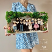 Ramka pamiątka personalizowany drzewko makramowe ludziki