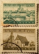 Katedra Helsinki i kościół w Lammi. Finlandia 1956