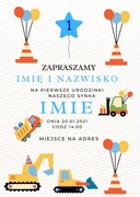 Zaproszenie na pierwsze urodzinki 10’szt personalizowane 
