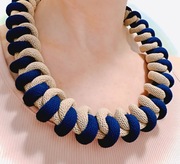 Komplet bransoletka +naszyjnik Boho ze sznurka