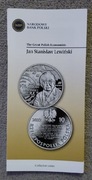 Folder do monety z serii Wielcy Ekonomiści JAN STANISŁAW LEWIŃSKI angielski