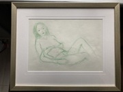 Akt zielony Marian Panek grafika oryginał