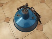 Metalowa lampa LOFT na długim łańcuchu, niebieska 