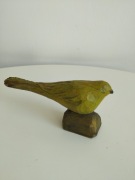 Drewniana figurka ptaka, zielona 