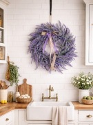 Wianek lawendowy na drzwi  Wianek ozdobny do domu Ozdoba całoroczna