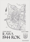 Rysunek planu starego miasta w Iławie z 1944 roku 