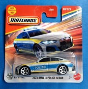 Matchbox 2023 BMW i4 Police Sedan jak Hot Wheels